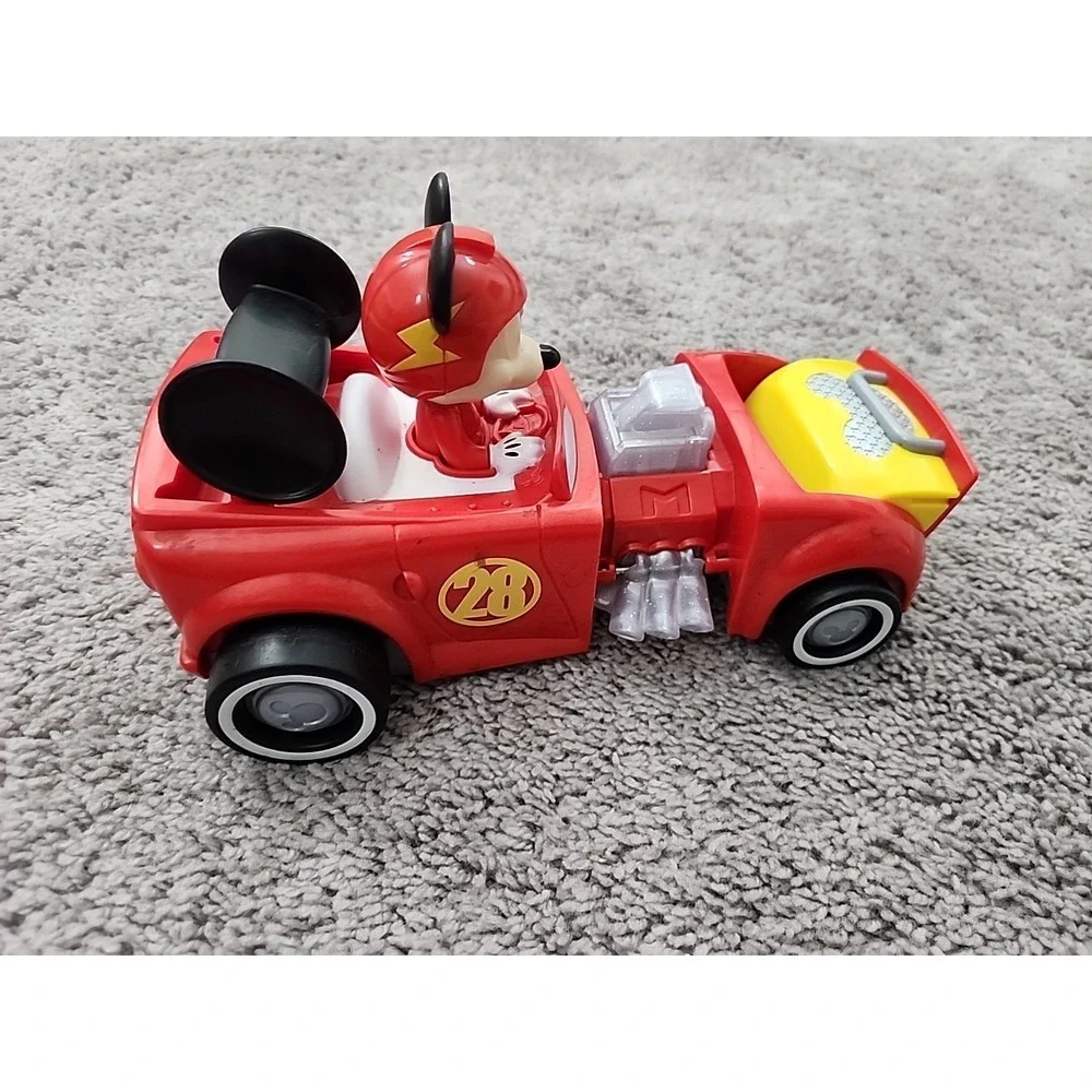Disney Mickey Mouse Hot Rod Convertible Transformable Race Car Red